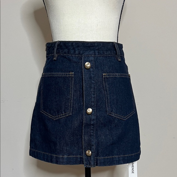 Commense Dresses & Skirts - 👖🚙👥Dark Blue Button-Front Denim Mini Skirt